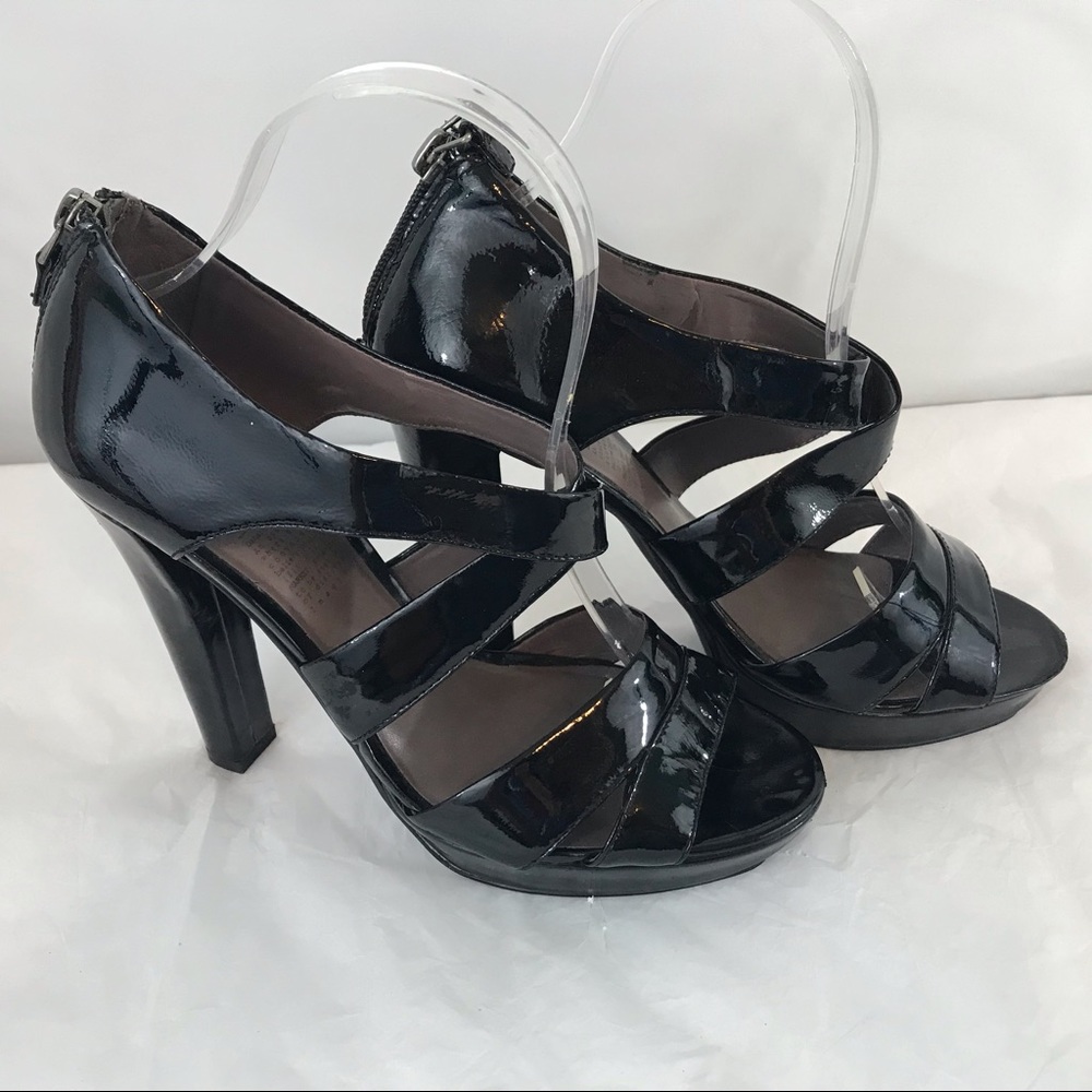 Market heel black patent size 7.5.